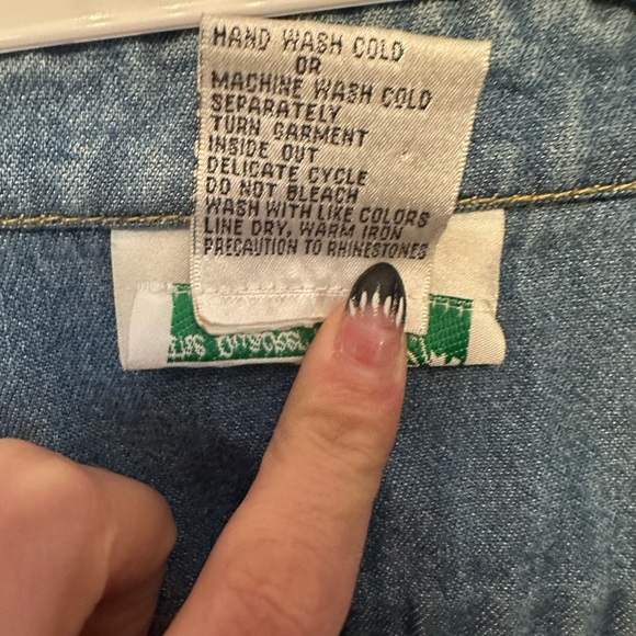 Vintage Y2K Quaker Factory Patriotic Teddy Bear Themed Blue Denim Shirt Medium - Picture 3 of 6